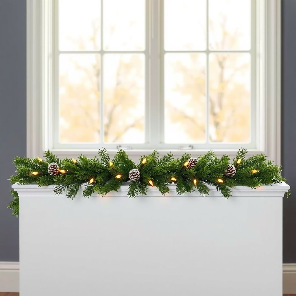 Pottery Barn Faux Pine Garland — 9ft